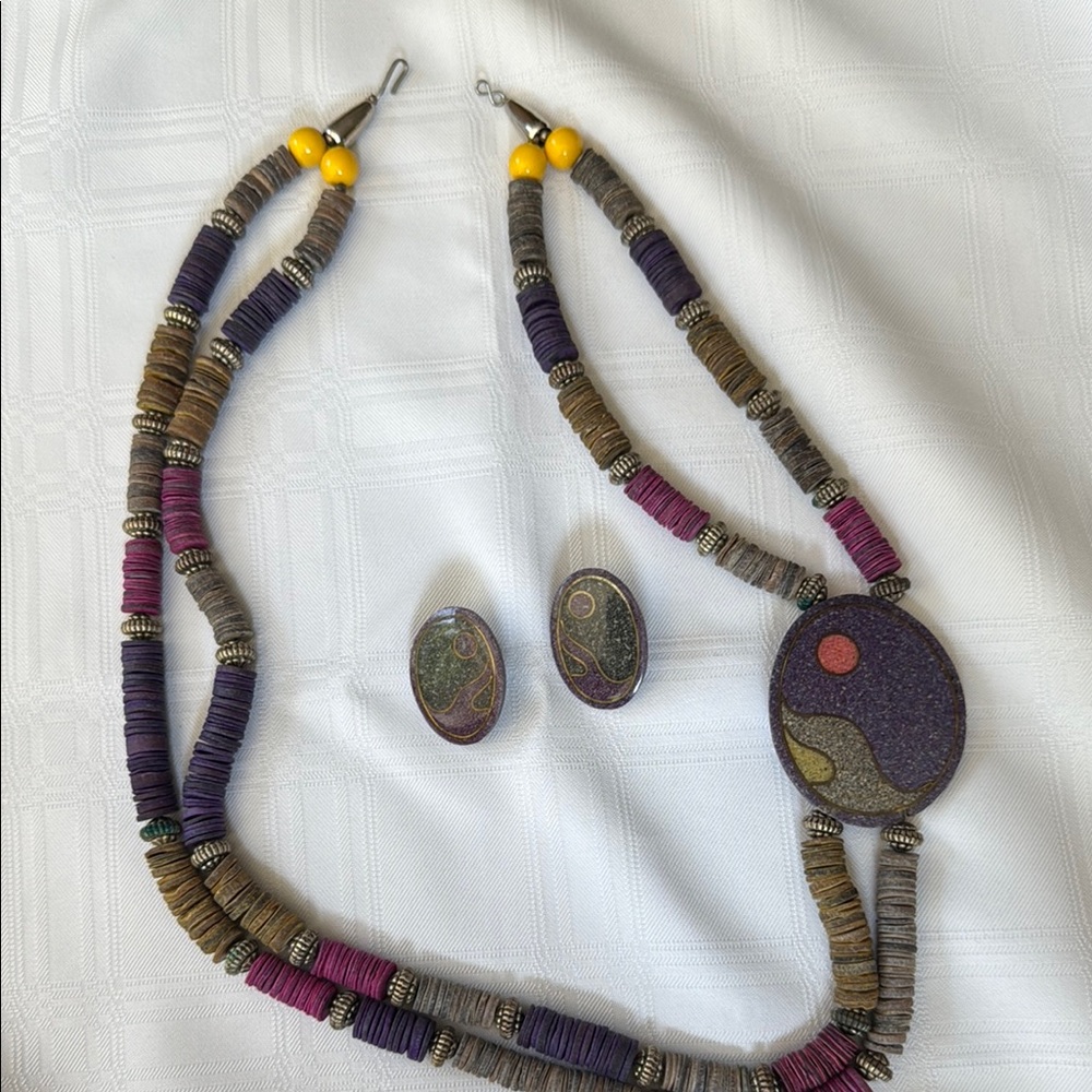 Multicolor Beaded Necklace and Earring Set